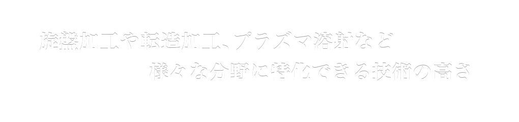 旋盤加工や転造加工、プラズマ溶射など様々な分野に特化できる技術の高さ